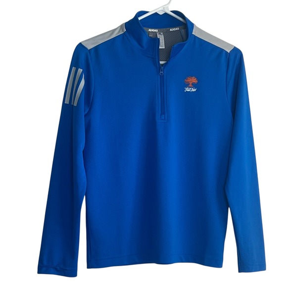 adidas Other - Adidas Kid Quarter Zip Pullover Long Sleeve Blue Oak Tree Logo Athletic M 11-12Y